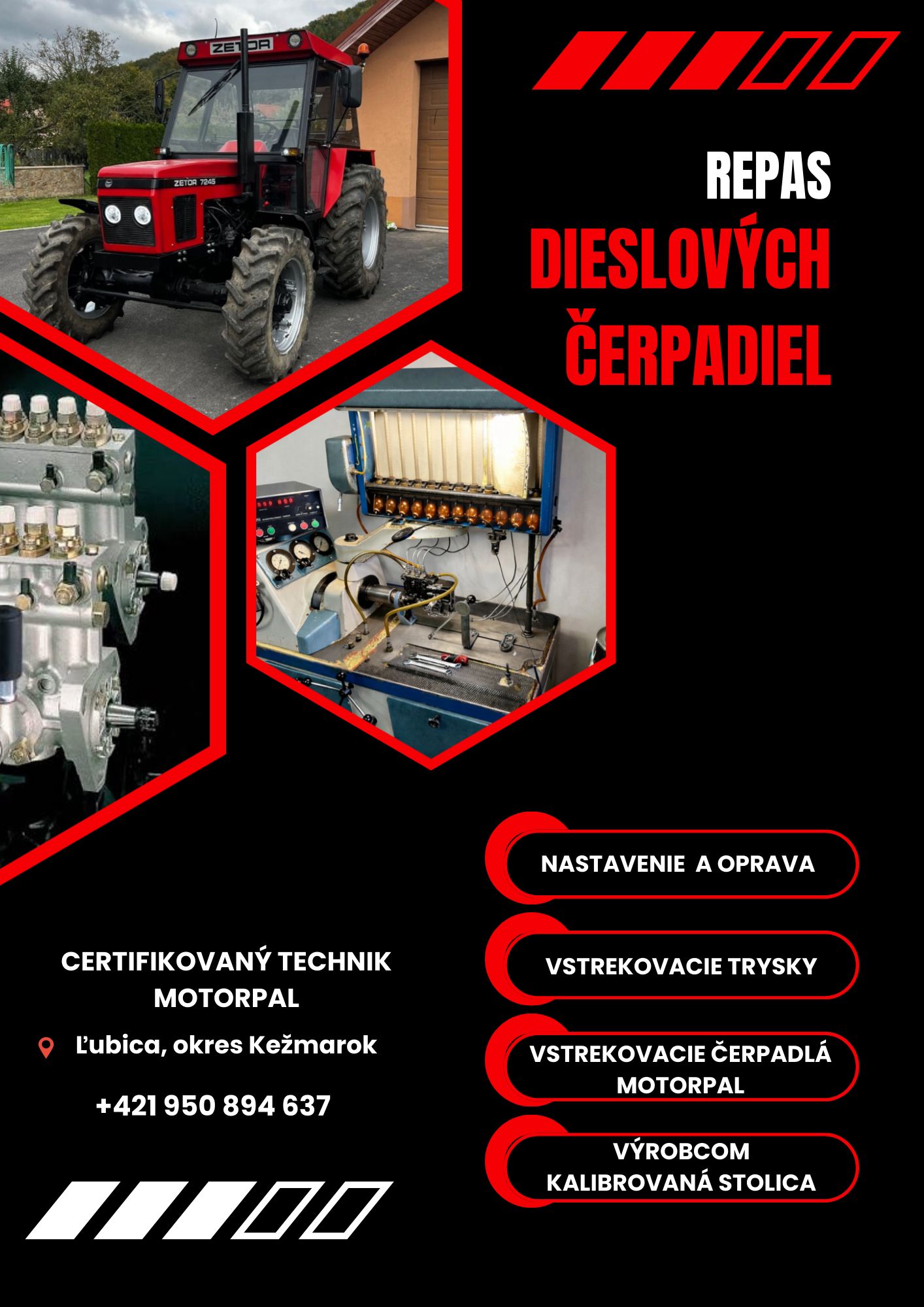Repas dieselových čerpadiel - Certifikovaný technik Motorpal